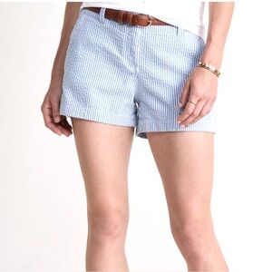 Ann Taylor Navy and White Striped Seersucker Shorts